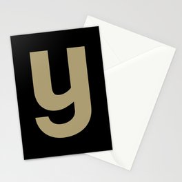 letter Y (Sand & Black) Stationery Card