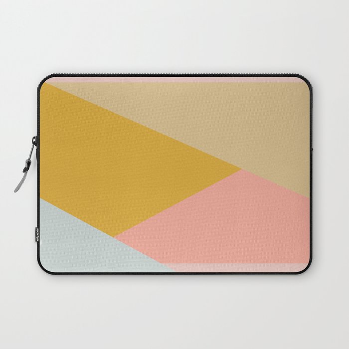 Geometric Abstraction in Soft Earth Tones Laptop Sleeve