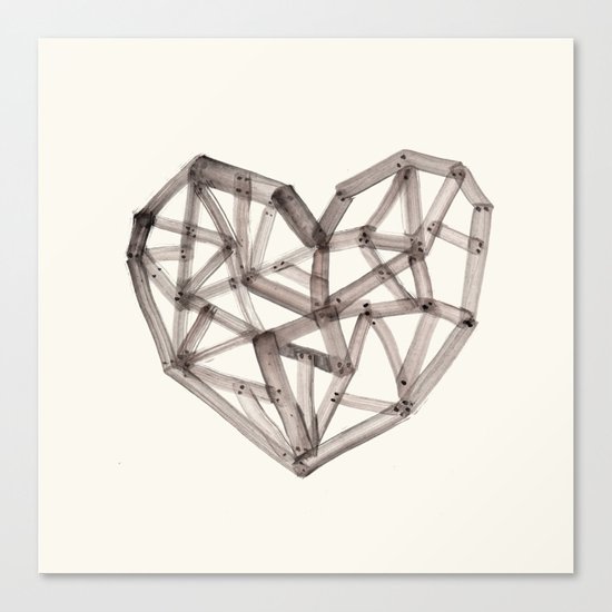 Wooden Heart Canvas Print