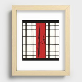 Shoji with bamboo ink painting Recessed Framed Print