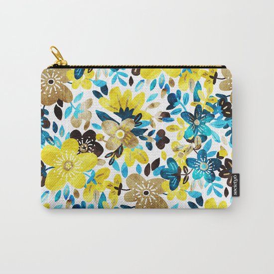 Happy Yellow Flower Collage Carry-All Pouch