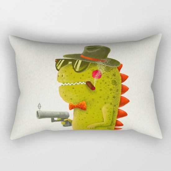 Dino bandito (olive) Rectangular Pillow