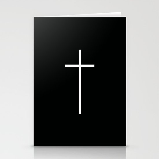 Christian Cross Black Stationery Cards