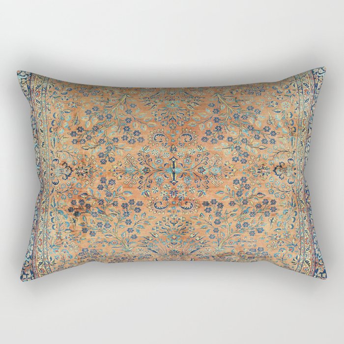 Kashan Floral Persian Carpet Print Rectangular Pillow