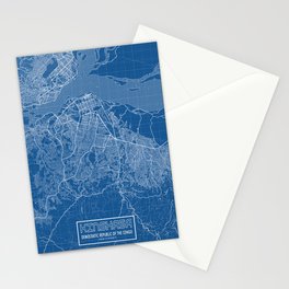 Kinshasa City Map of Democratic Republic of the Congo - Blueprint Stationery Card