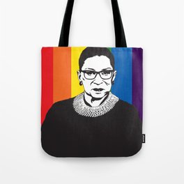 Ruth Bader Ginsburg Rainbow Tote Bag