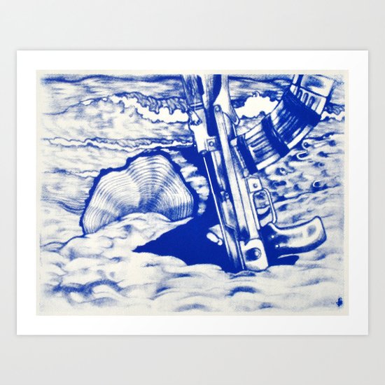 AK47 Beach Party Art Print