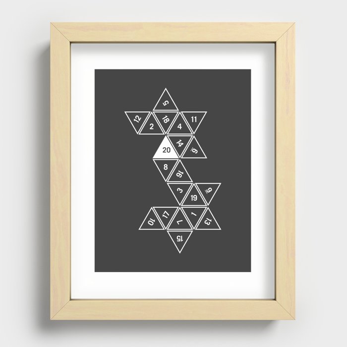 Unrolled D20 Recessed Framed Print