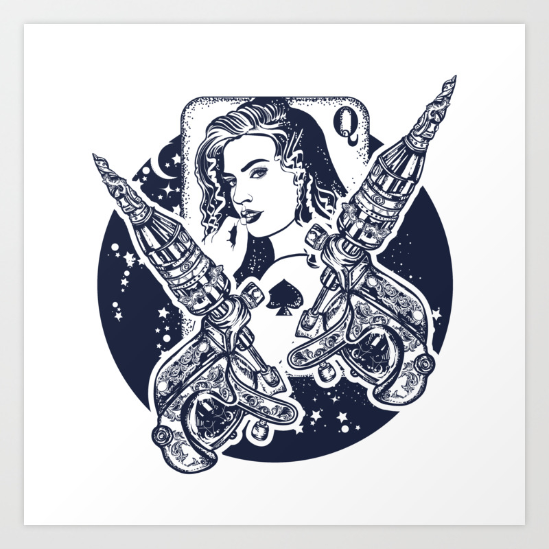 Queen Playing Card Art Print By Intueri Society6
