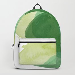 Abstract Organic Watercolor Shapes Painting in Green Backpack