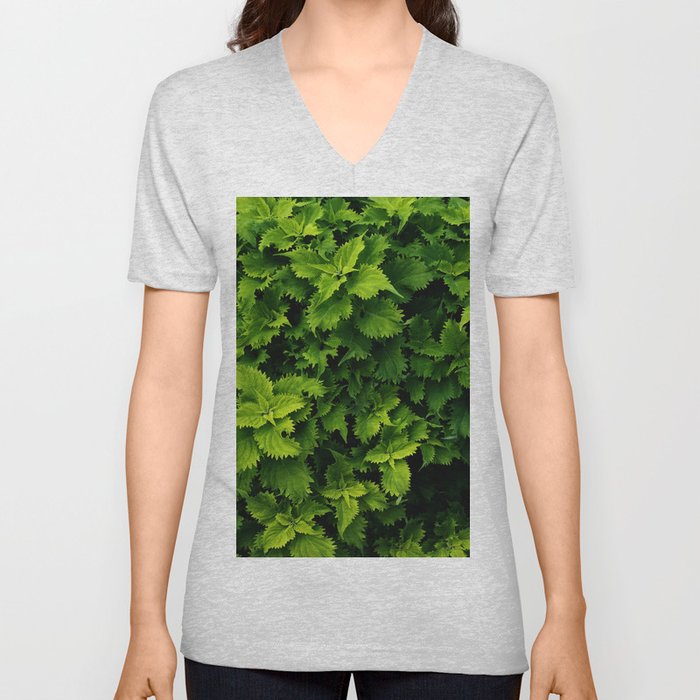 Leaves V Neck T Shirt