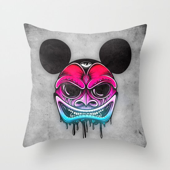 Evil Mickey Throw Pillow