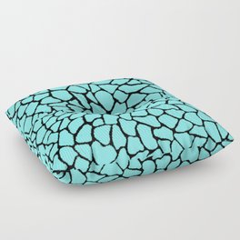 Mosaic Abstract Art Seafoam & Black Floor Pillow