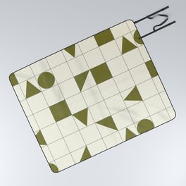 geo shapes-olive Picnic Blanket