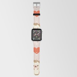 Cute Hedgehog And Heart Pattern Apple Watch Band