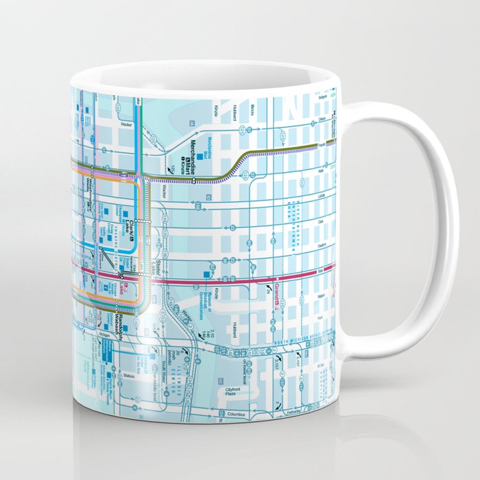 Chicago map in blue Coffee Mug