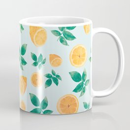 Lemon Fruits Mint Pattern Coffee Mug