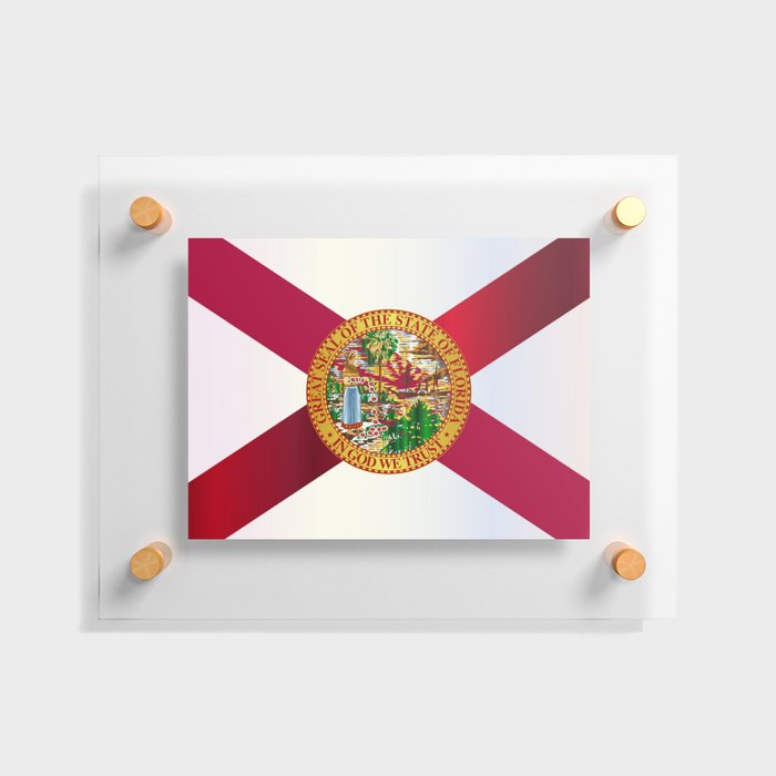 Florida State Metal Flag Floating Acrylic Print