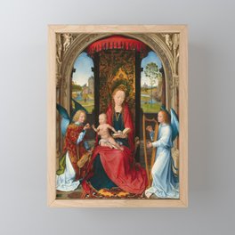 Madonna and Child with Angels, 1479 by Hans Memling Framed Mini Art Print