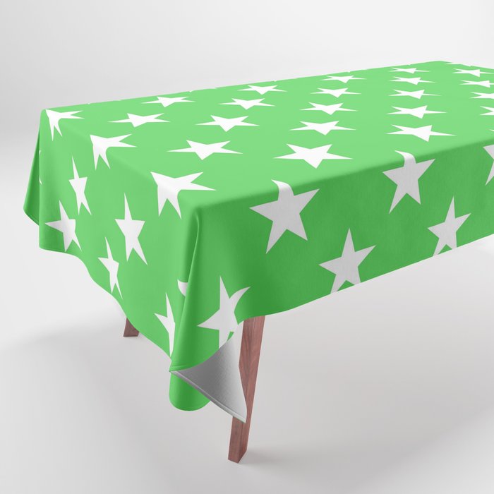 Stars (White & Green Pattern) Tablecloth
