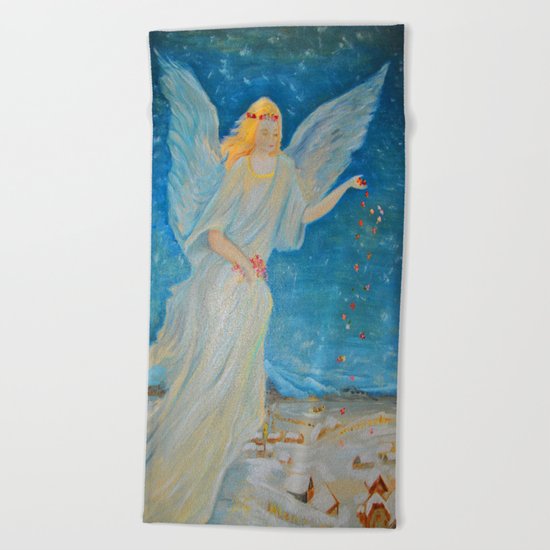 Bless me | Guardian Angels are Here | Angel of Abundance | Love Beach Towel