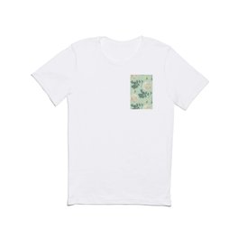 Rose Pattern Cream + Mint Green T Shirt