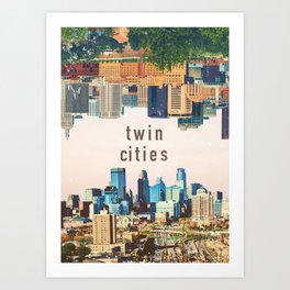 Twin Cities Minnesota | Minneapolis and Saint Paul Minnesota Skylines Art Print