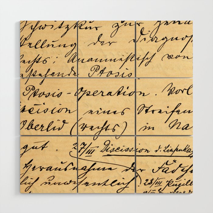 Part of old 19th century medical records, eyes hurt Wood Wall Art