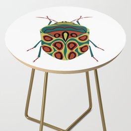 Green and Red Illustration Bug Side Table