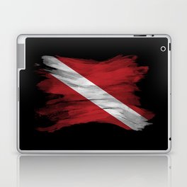 Diver Down flag brush stroke, Dive flag Laptop Skin