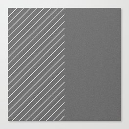 Elegant Thin Stripes and Paper Texture Noise Texture Gray Grey White Canvas Print