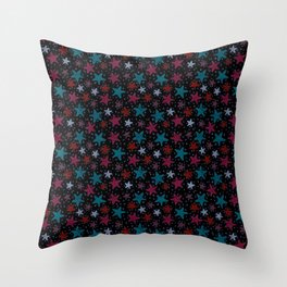 Dark star pattern Throw Pillow