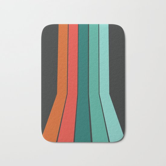 Flipside - 70's style trendy throwback retro gifts 1970s abstract art Bath Mat