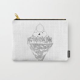  Stylized winter landscape Carry-All Pouch | Design, Vectorial, Animal, Drawing, Rabbits, Mountain, Moon, Nature, Triangle, Graphicdesign 