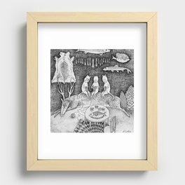 Knitting Cats Recessed Framed Print