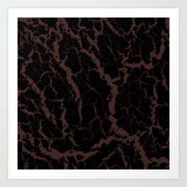 Cracked Space Lava - Brown Art Print