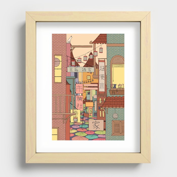 China Town Recessed Framed Print