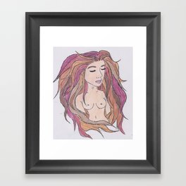 Beauty and the Hair Framed Art Print