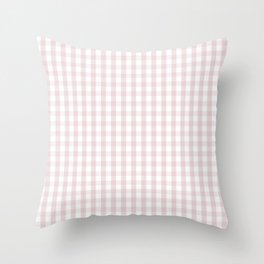 Alice Pink and White Gingham Check Plaid Throw Pillow