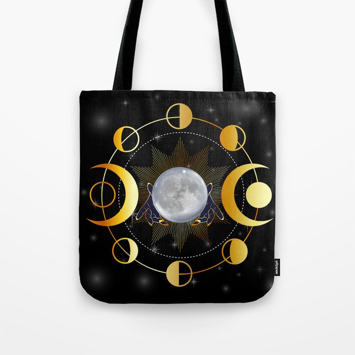 Full moon and triple goddess in hands of Gypsy  Tote Bag