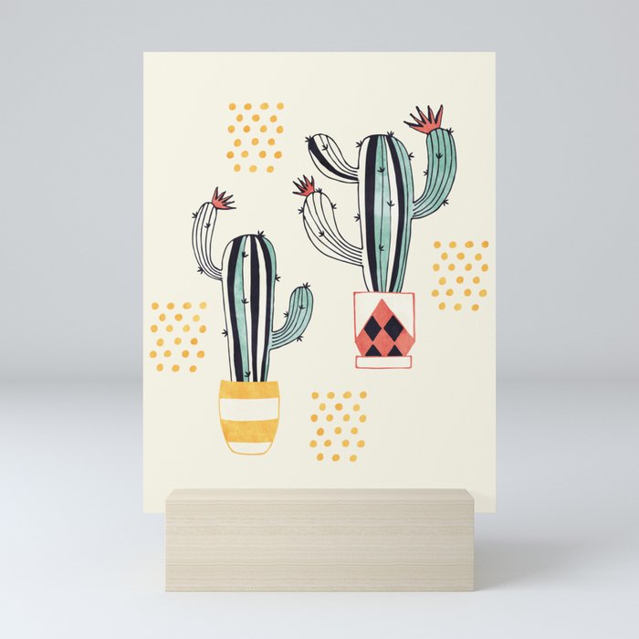 Cactus in a Pot Mini Art Print