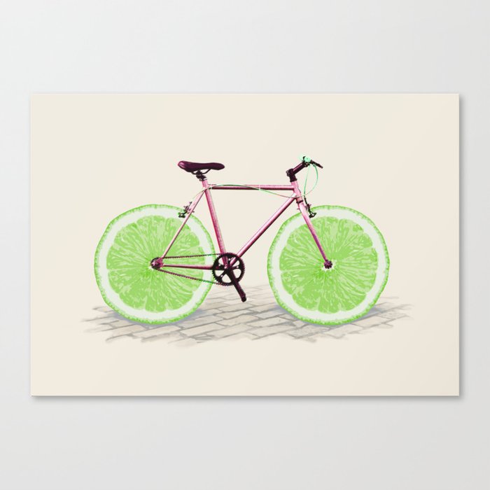 Lime Bicycle Canvas Print