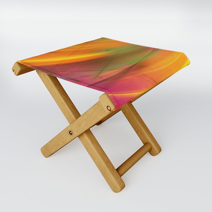 yellow abstract fractal background 3d rendering Folding Stool