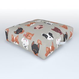 Dogs Dogs Dogs Outdoor Floor Cushion