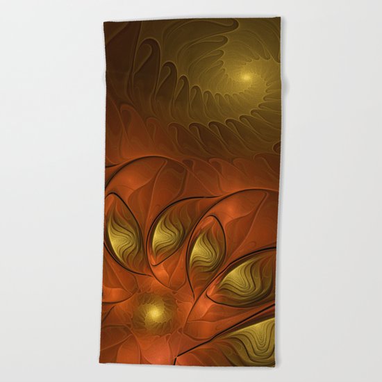 Fantasy in Copper and Gold Beach Towel