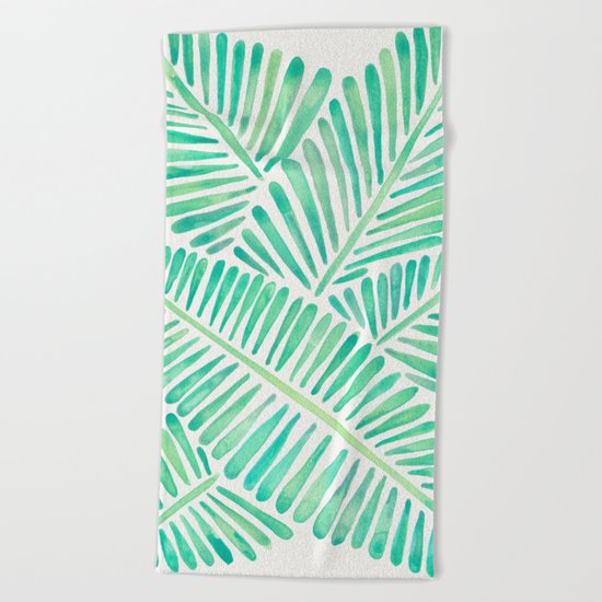 Tropical Banana Leaves – Mint Palette Beach Towel