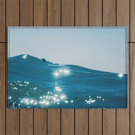 Sea wave close up, low angle view water background Outdoor Rug