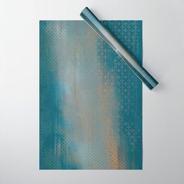 Painted Dream Mist with gold on turquoise Wrapping Paper