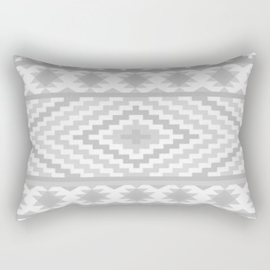 Gray Aztec Rectangular Pillow