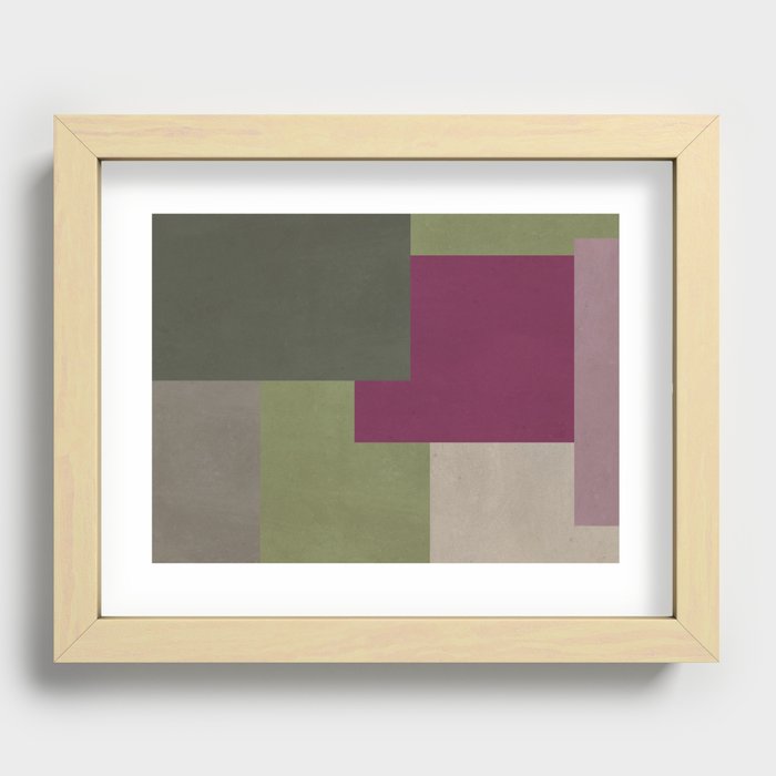 Atrorubens nature-inspired geometric color fields abstract Recessed Framed Print